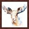 Watercolour Moose by Edward Selkirk 13" x 13" Framed Wall Art